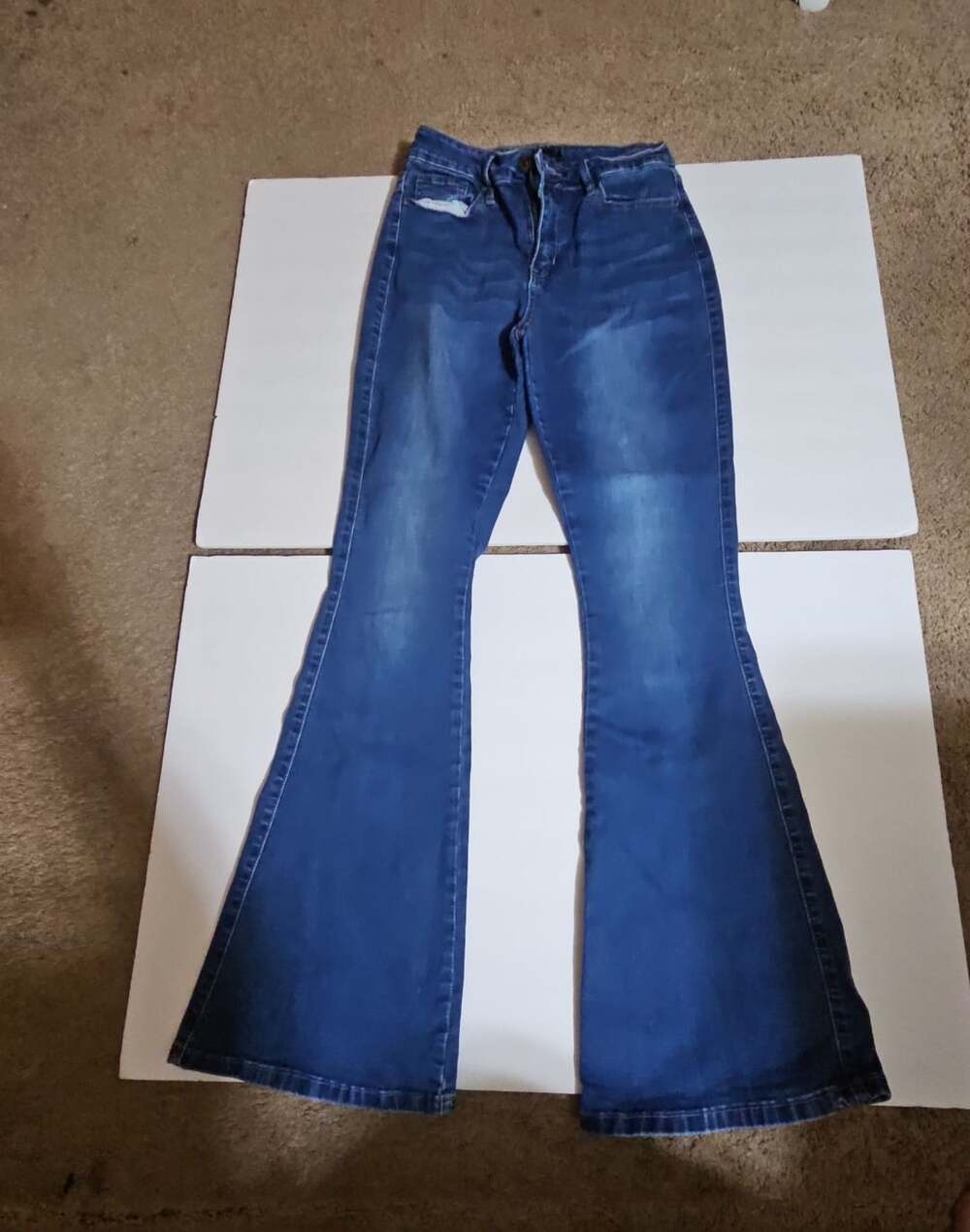 Flying Banana Flare Jeans Size 6L Blue High Rise Denim